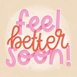 Beterschapskaartje typografisch feel better soon roze 2