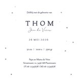 Blauw geboortekaartje met beer in luchtballon 3