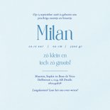 Blauw geboortekaartje met zeepaardjes voor een broertje 3