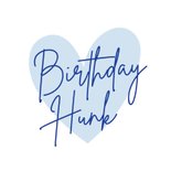 Blauwe verjaardagskaart met hart birthday hunk 2