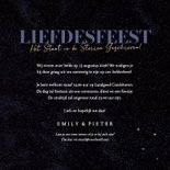 Blauwe vier de liefde uitnodiging met gouden sterretjes 3