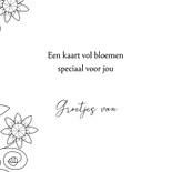Bloemenkaart - Fantasie bloemen met kleurplaat 3