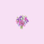 Bloemenkaart roze met lathyrus 2