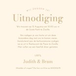 Bohemian trouwkaart met beige bloempatroon en boog 3