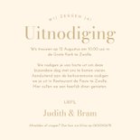 Bohemian trouwkaart met beige bloempatroon en boog 3