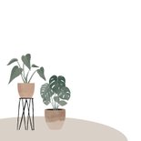 Botanische kaart nieuwe woning met plantenillustratie 2