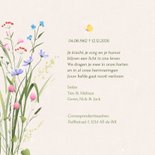 Botanische rouwkaart eigen foto en sierlijke veldbloemen 2