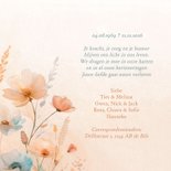 Botanische rouwkaart eigen foto en zachte aquarel bloemen 2