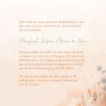 Botanische rouwkaart eigen foto en zachte aquarel bloemen 3
