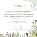 Botanische trouwkaart met witte duifjes en planten kader  3