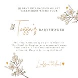 Botanische uitnodiging babyshower met bloemen en vlinders 3