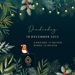 Botanische uitnodiging kerst met verplaatsbare roodborstjes 2