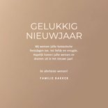 Chique beige nieuwjaarskaartje goud met bokeh 3