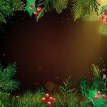 Chique kerstkaart realistisch kerstgroen warm sterren licht Achterkant