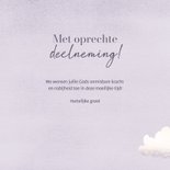 Christelijke condoleance met landschap, wolken en regenboog 3