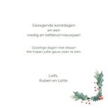 Christelijke kerstkaart beige krans  3