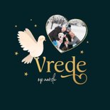 Christelijke kerstkaart vredesduif aarde kerstbal gezegend 2