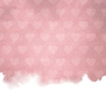 Communie uitnodiging hip waterverf roze met hartjes Achterkant