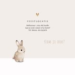 Communie uitnodiging konijn hartjes en foto 2