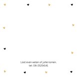 Communie uitnodiging meisje fotocollage wit goudlook hartjes 2