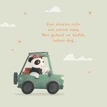 Communie uitnodiging panda auto wolken sterren foto slinger 2