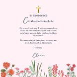 Communiekaart bloemenrand met goudlook 3