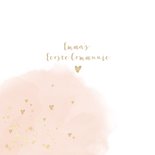 Communiekaart foto waterverf hartjes  2