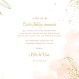 Communiekaart lief roze waterverf met blaadjes 3