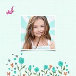 Communiekaart meisje met jurk illustratie 2