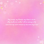 Communiekaart meisje roze met hartjes en goudfolie 2