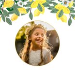 Communiekaart met citroen en bloemen fris 2