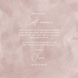 Communiekaart met oudroze waterverf en goudfolie hartjes 3