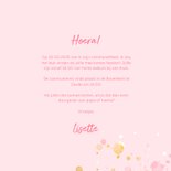 Communiekaart spetters goud roze met foto 3