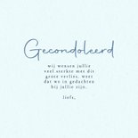 Condoleance kaart met blauwe aquarel chrysant 3