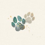 Condoleance sterkte kaart hond kat aquarel pootje 2