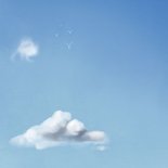 Condoleancekaart blauwe lucht wolken en bijbeltekst 2