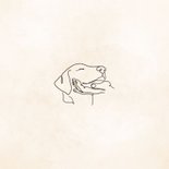 Condoleancekaart hond met lijntekening en naam beige 2