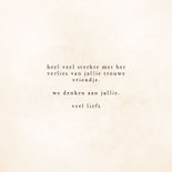 Condoleancekaart kat met lijntekening en naam beige 3