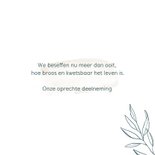 Condoleancekaart met botanische lijntekening 3