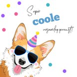 Coole Corgi verjaardagskaart 2