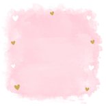 Doop uitnodiging meisje met foto roze watercolour hartjes 2