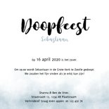 Doopfeest uitnodiging met olifantje en blauwe ballon 3