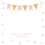 Doopkaart fotocollage confetti goud roze meisje 2