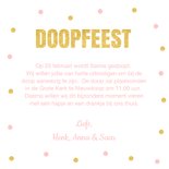 Doopkaart fotocollage confetti goud roze meisje 3