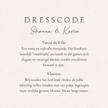 Dresscode kaartje bruiloft met papier textuur Achterkant