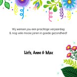 Een gezellige en kleurrijke verjaardagskaart met vogels 3