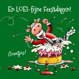 Een loei-leuke kerstkaart met vliegende koe in kersttaart 3