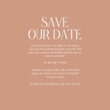 Elegante Save the date kaart in roestkleur met lijntjes 3