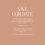 Elegante Save the date kaart in roestkleur met lijntjes 3