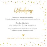 Feestelijke en stijlvolle trouwkaart met foto en confetti 3